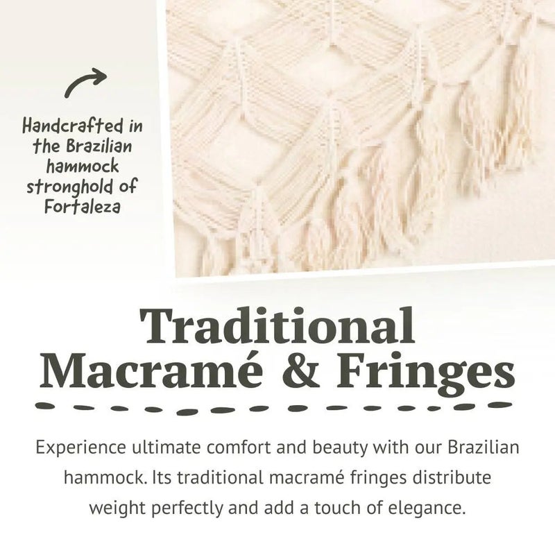 LA SIESTA Bossanova - Kingsize Organic Cotton Hammock (Size XL - 180 cm) (Latte) - Image 3